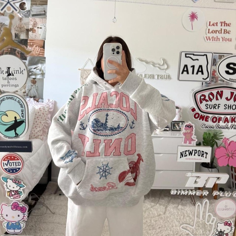 Grey locals only hoodie lobster hoodie
